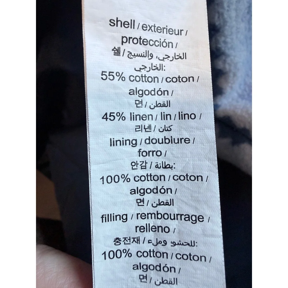 Pottery Barn White Quilted Cotton Linen Euro Sham 26x26 Geometric Diamond Tie